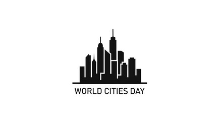 Fototapeta premium World Cities Day cityscape silhouette illustration.