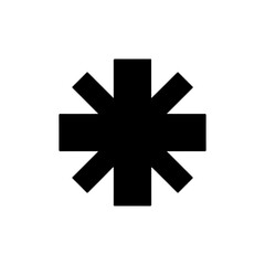 Modern Minimalist Starburst Icon - Black Vector Design