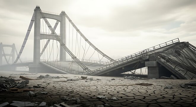 Collapsed bridge
