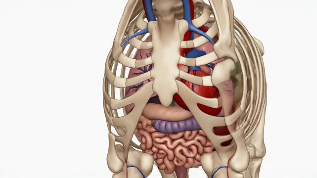 Detailed Anatomical Illustration of Giraffe Internal Organs.