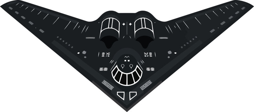 B2 bomber jet blueprint vector stealth aircraft technical drawing  illustration.