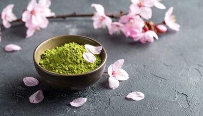 春の香り　抹茶と桜