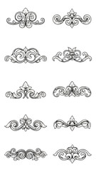 Ornamental floral design elements collection for decorative use