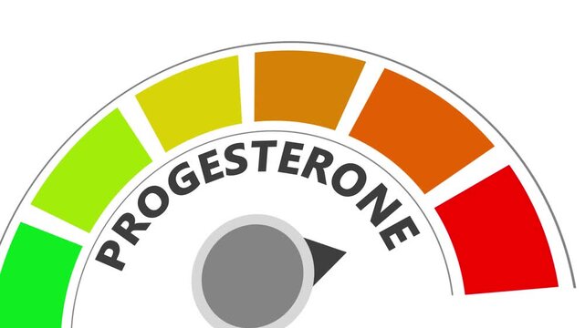 Progesterone level indicator gauge with color scale