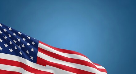 American flag waving on labor day celebrating workers rights and freedom