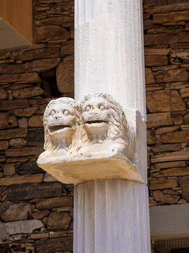 House of the Trident, detailed view, Delos Archaeological Site, Delos Island, Cyclades, Greece