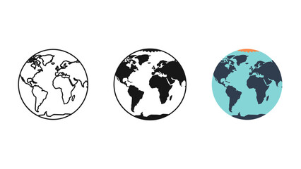 Obraz premium Earth Globe Icons Global Representation Commercial