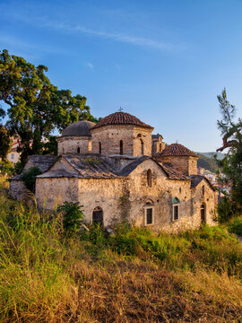 Post-Byzantine Church of Ai Giannaki or St. John at sunset, Ano Vathy, Samos Town, Samos Island, North Aegean, Greece