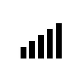 Increasing business growth chart with rising bars