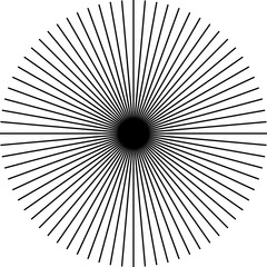 Obraz premium Modern black sunburst pattern with dynamic lines