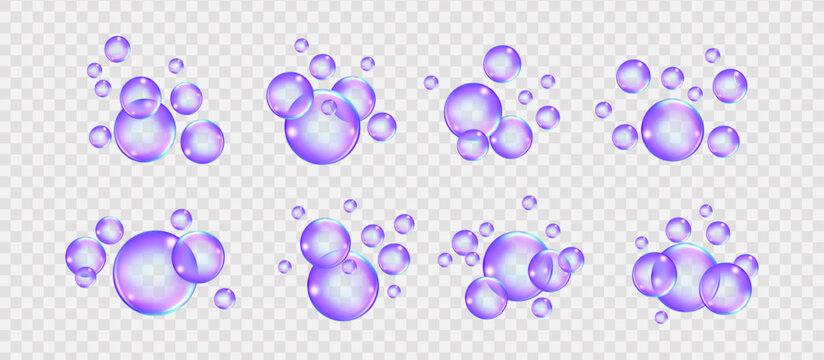 Set of vector texture of bubble gum and collagen bubbles for dreamy design background.