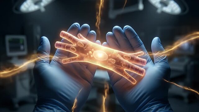 Glowing Energy in Hands Medical Concept.