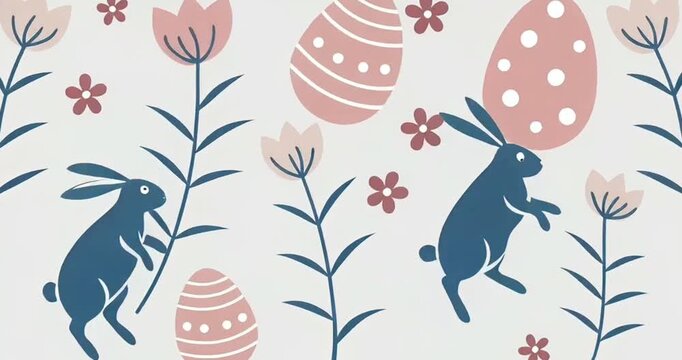 easter bunny with easter eggs