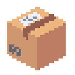 Fototapeta premium ドット絵のダンボール,透過背景