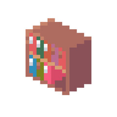 Fototapeta premium ドット絵の小さい本棚,透過背景
