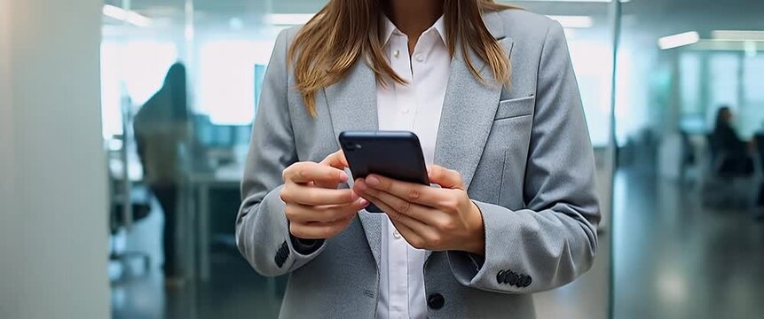 Photo realistic as Person Using Finance App for Expense Insights concept as A person using a finance app for gaining insights into expenses on their smartphone with a plain background offering space f