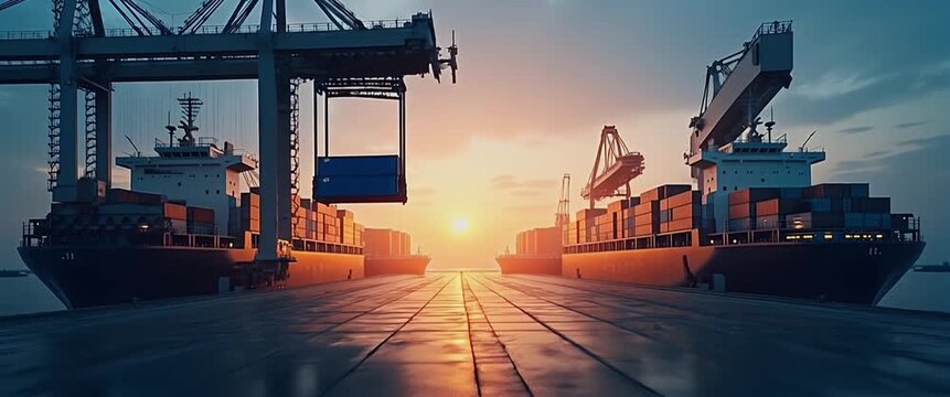 Photo realistic as Silhouette of a cargo bay and a turnover dashboard symbolizing stock turnover analysis in double exposure with copy space. concept as A silhouette of a cargo bay intertwined with a 