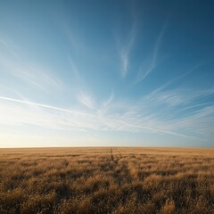 Fototapeta premium A vast, unblemished field representing infinite conceptual potential, a limitless space for complex thought and pure imagination ,metaphor ,blank ,minimalist