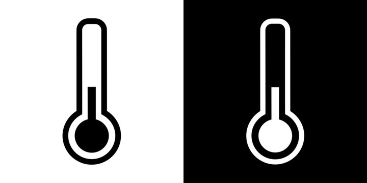 Thermometer icon set, temperature level indicators for weather, medical, climate control and heat measurement UI design