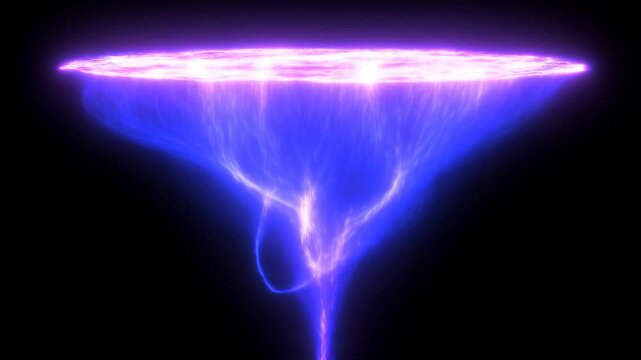 Exhaust blue sci-fi thruster with high velocity stream, motion blur effect, dark background featuring energy, propulsion, spaceship with futuristic