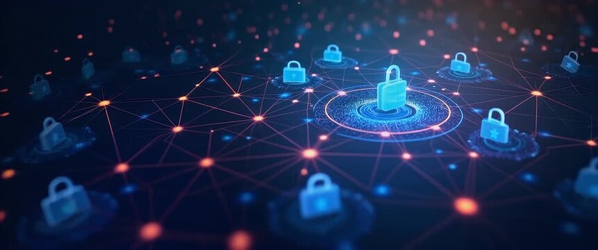 Contemporary wallpaper design featuring abstract digital icons and network grids representing cross border digital wallets with sleek modern design emphasizing secure wallet integration global payment