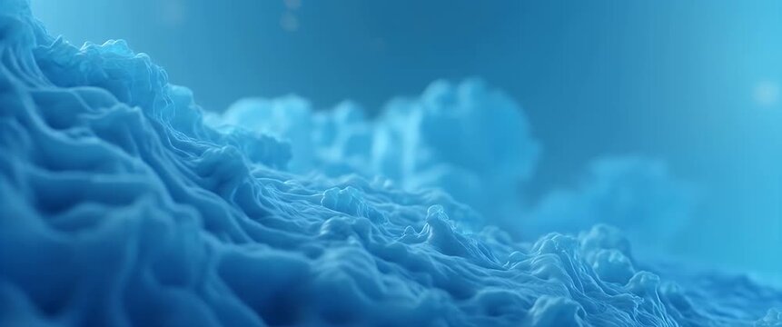 Gentle blue ocean waves ripple under soft sunlight, with the camera panning slowly, capturing a serene and cinematic seascape, perfect for tranquility and nature-themed projects.