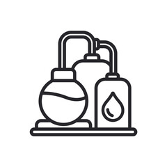 Obraz premium oil refinery icons outline and Flat Style,transparent background