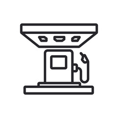 station of gas icons outline and Flat Style,transparent background © sri