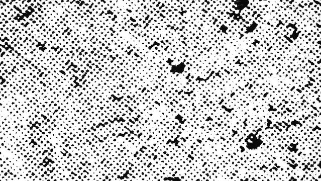 Authentic vintage halftone print texture featuring visible ink dot pattern and mechanical reproduction structure, isolated on transparent background.