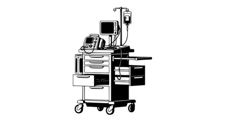 Medical Crash Cart Emergency Trolley Icon © T-Shop