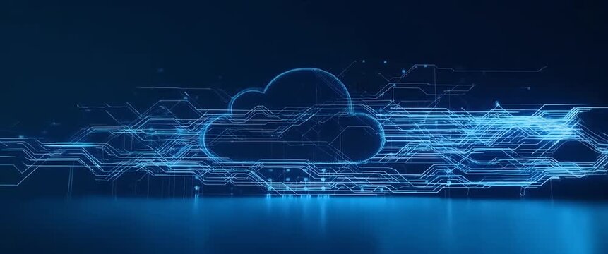 Advancing cloud data processing techniques to enable efficient big data analytics and real time information management for modern enterprise operations. in  Photo Stock  Concept  and empty space on th