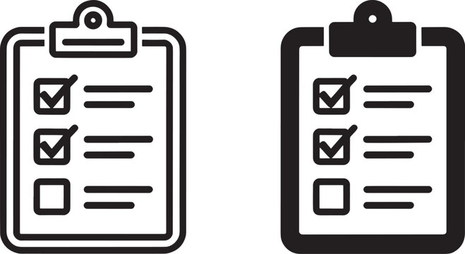Black clipboard on white background checklist checkmark