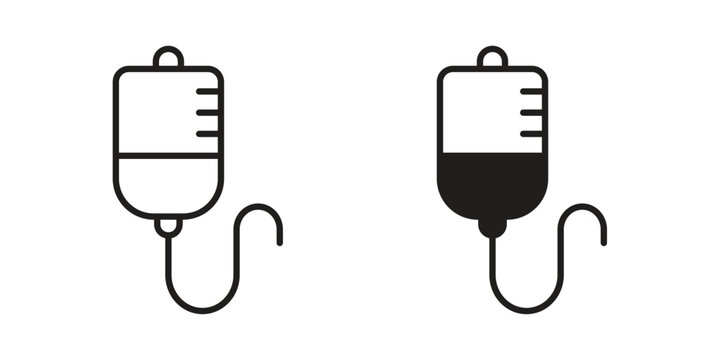 IV bag icon Symbol for App and Web UI Design Vectors