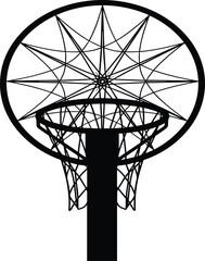 Basketball hoop and backboard silhouette vector illustration for sports competition streetball equipment game design athletic training and basketball court activity © MdFiroz