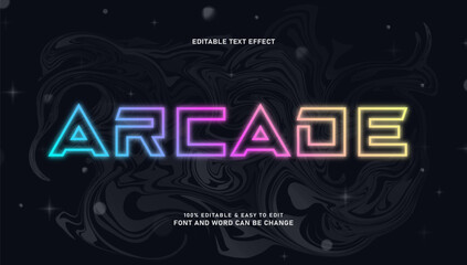 Obraz premium Cyberpunk Neon Arcade Text Effect with Retro Futuristic Gradient Style