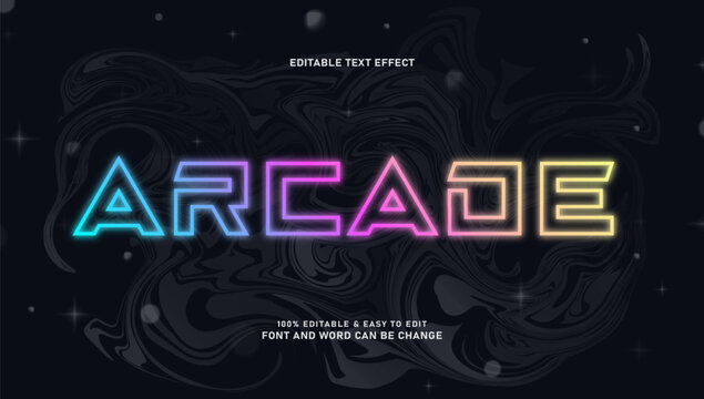 Cyberpunk Neon Arcade Text Effect with Retro Futuristic Gradient Style