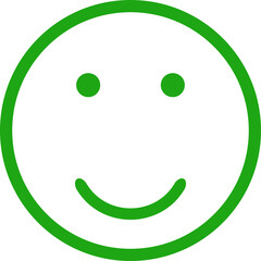 Obraz premium A simple, clean graphic of a green smiley face with two dots for eyes and a curved line for a mouth, representing happiness and positivity