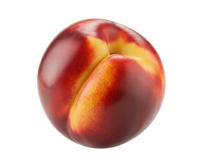 Red and yellow nectarine on white background fruit