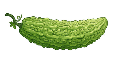 bitter melon on white background