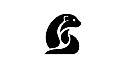 Stylized black otter logo on white