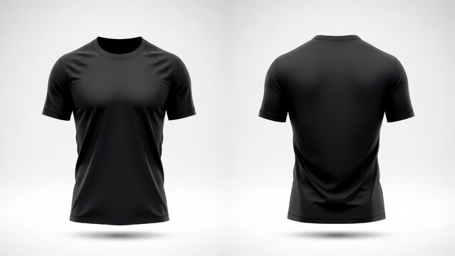 Black sleeveless athletic shirt front and back view isolated on white background for fitness apparel design