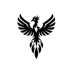 Obraz premium Majestic phoenix bird in mid flight with wings spread wide