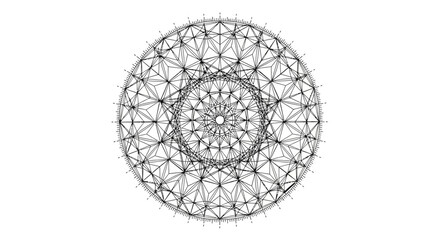 Geometric Abstract Mandala Pattern, Intricate Sacred Geometry Design, Radial Symmetry