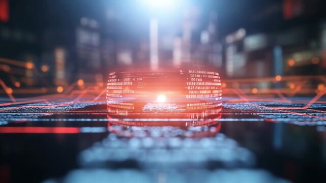Cybernetic Core: A high-tech view inside a digital server or system, its circuits glowing with energy and data. The image is full of bright, neon lights in an otherworldly environment.