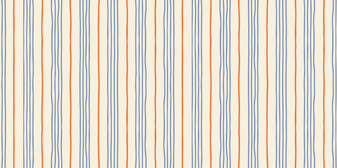 Seamless abstract stripe patterns with hand-drawn vertical lines. Modern decorative vector backgrounds with irregular organic stripes in soft colors. Suitable for textile, packaging, wallpaper, statio © bosotochka
