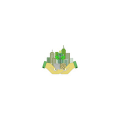 Naklejka premium Green Investment and Sustainable City Growth Concept Vector Illustration