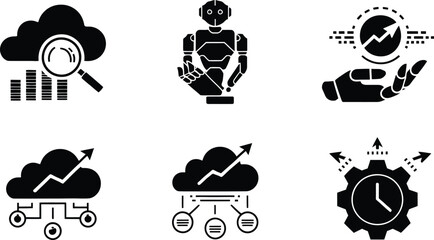 Artificial Intelligence, Cloud Computing, and Data Analytics Vector illustration