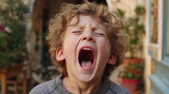 Expression of a Child: Capturing the raw emotion of a child as they express a moment of extreme emotion. It captures a child's natural emotions of anger, frustration, or pure excitement. 