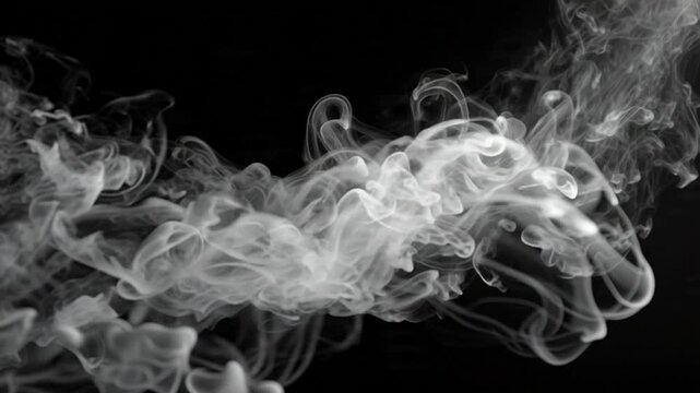 White Smoke on Black Background.