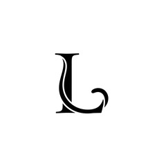 Elegant black letter l design on white background for branding